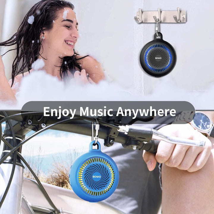 SOWO Altavoz Bluetooth de ducha impermeable \u2013 Pequeño altavoz...
