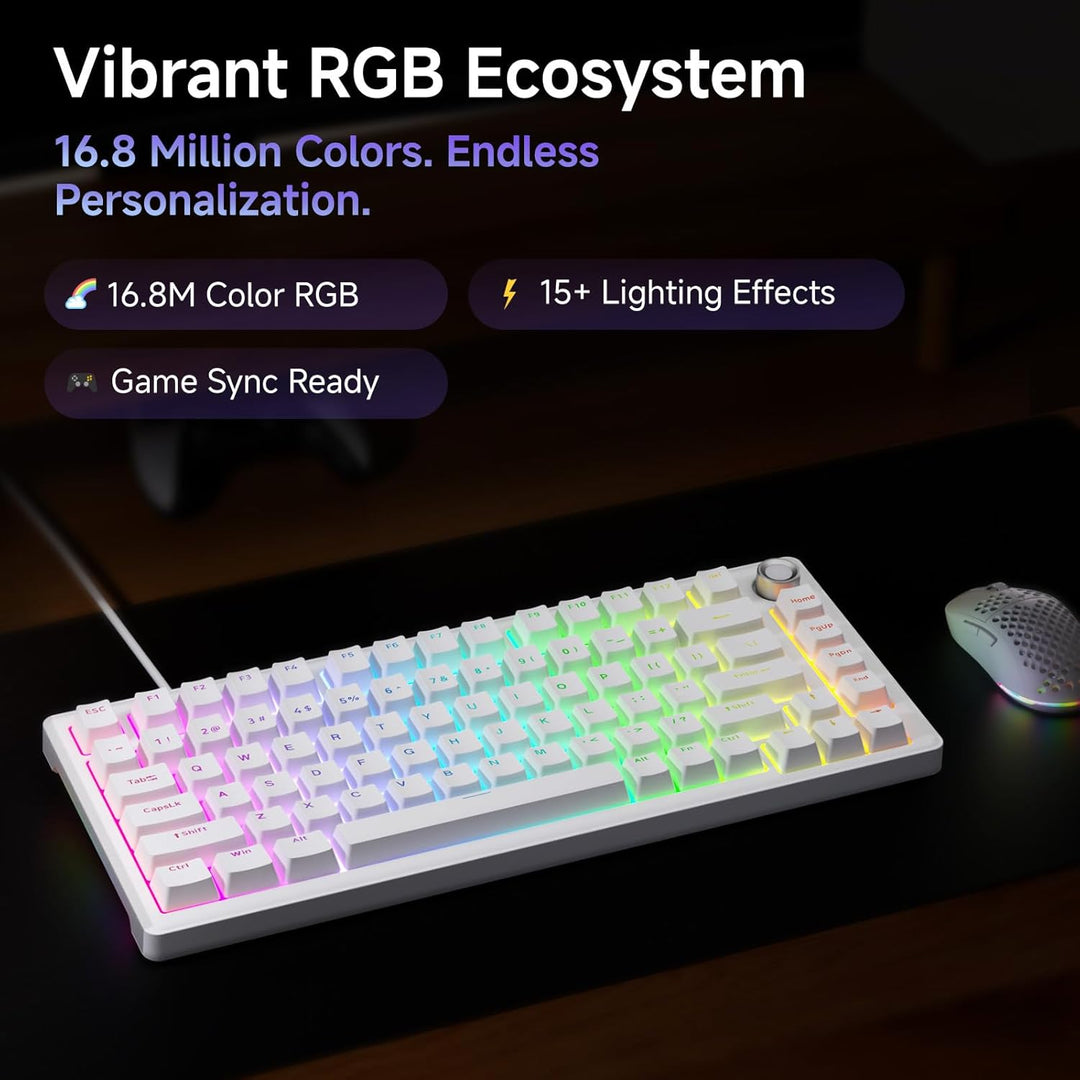DIERYA DK81E Teclado mecánico para juegos 75%, intercambiable en ca...