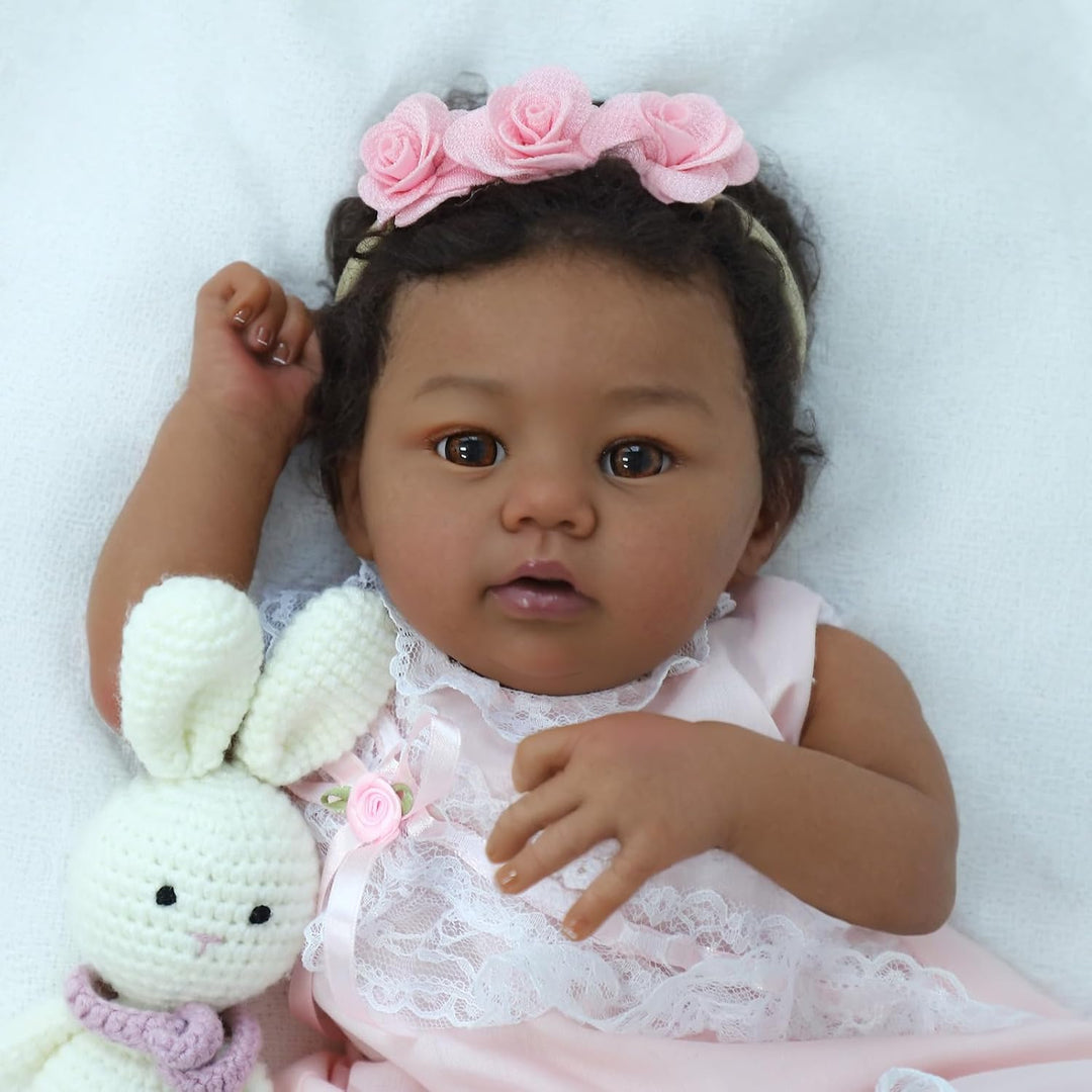 KSBD Reborn Baby Doll Black Girl \u2013 Muñeca realista de 18 pulga...