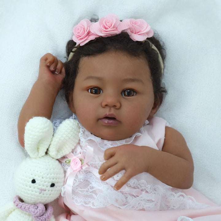 KSBD Reborn Baby Doll Black Girl \u2013 Muñeca realista de 18 pulga...