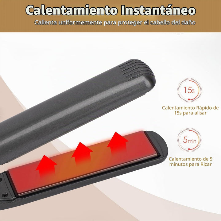 ANGGREK Plancha para el cabello, ajuste multiengranaje de 480 °F de...