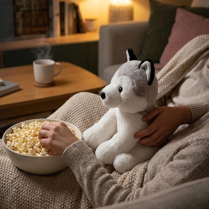 WEIGEDU Animales de peluche de Husky Siberiano, Perros de peluche s...