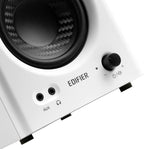 Edifier MR4 - Altavoces de monitor de estudio con alimentación, altavoz activo de 4 pulgadas, color blanco (par)