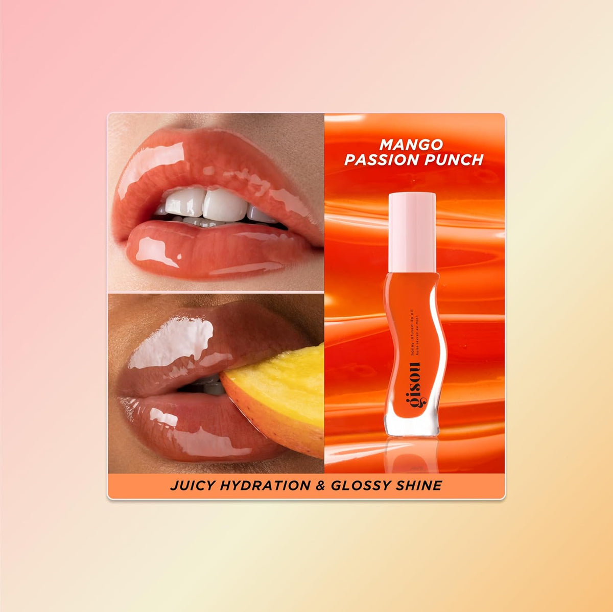 Gisou Aceite labial con infusión de miel, aceite labial hidratante...