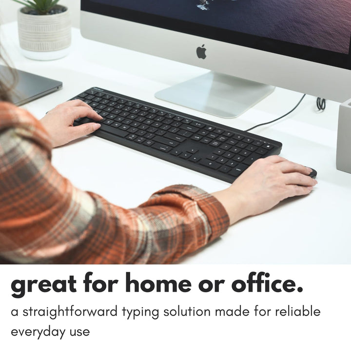 Macally Teclado USB C con cable para Mac (USB C + USB A) - Teclado...