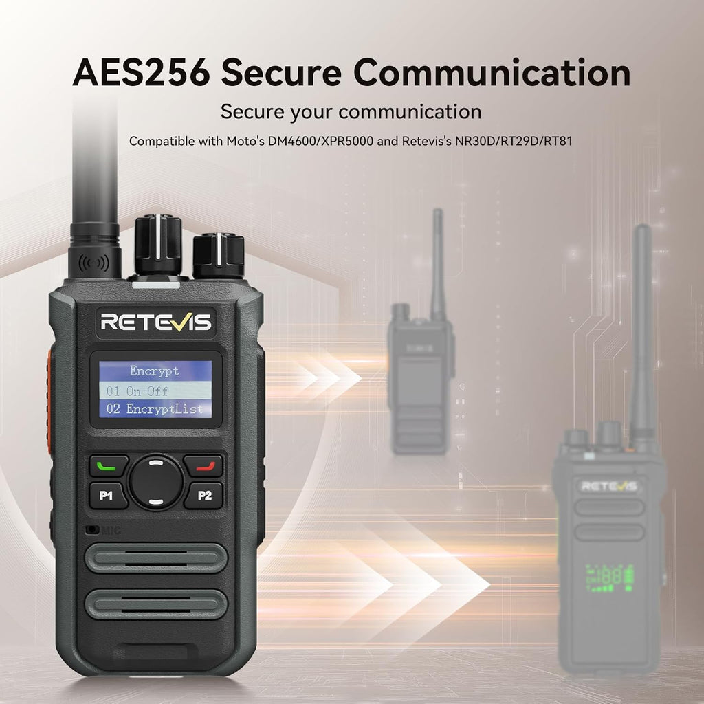 Retevis Radio DMR MateTalk P3 con auricular (paquete de 2)