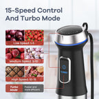 Ganiza Batidora de Inmersión 5 en 1 Batidora de Mano Max 1000W Motor de Alta Resistencia, 16 Modos de Velocidad Batidora de Mano de Acero Inoxidable con Cuchilla de 800ml Vaso de Mezcla, Picadora de