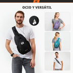 SKYSPER - Mochila de bandolera con bloqueo RFID, mochila cruzada en el hombro, mochila de viaje y senderismo, mochila de día para mujeres y hombres (gris oscuro)