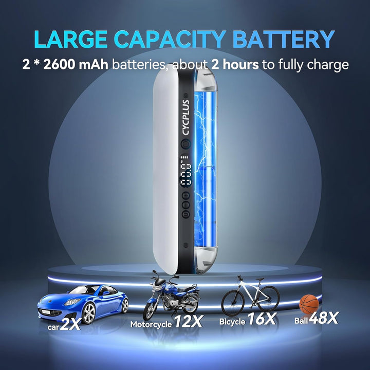 CYCPLUS Electric Air Compressor Portable Bicycle Pump Car Tire Infl...