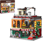 City Coffee House Mini Building Set,Three-Level Cafe Modern House (1058pcs)