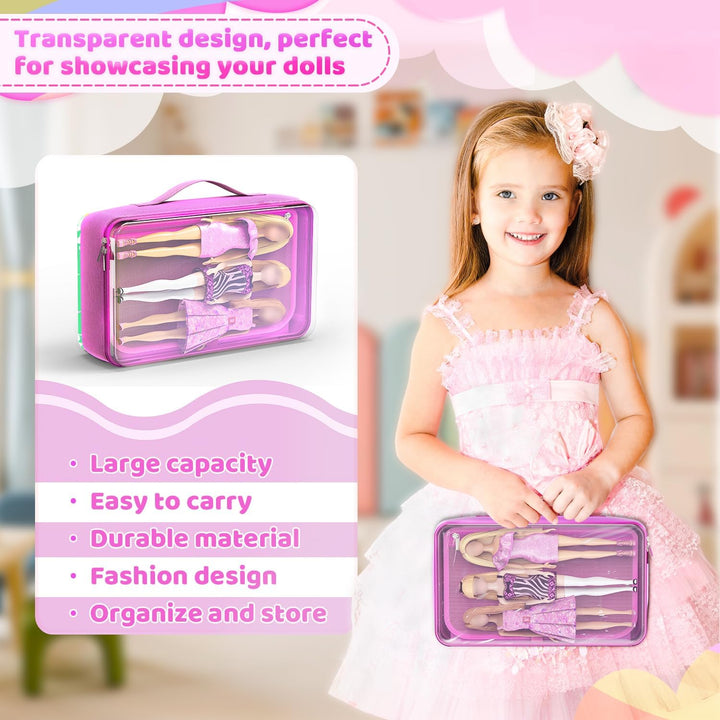 LININYHAO Funda de transporte compatible con muñecas Barbie de 12 p...