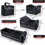 Organizador de Maletero Impermeable con Bolsa Térmica Aislada a Prueba de Fugas, Funda Plegable, Correas de Sujeción Ajustables (Negro)