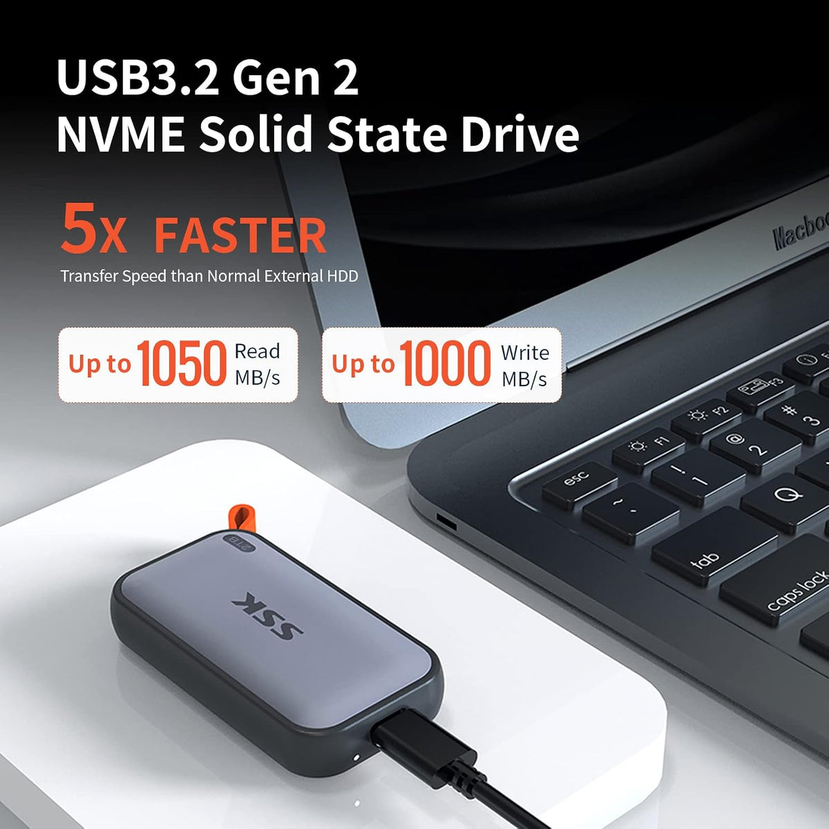 SSK Unidades de estado sólido externas SSD portátiles de 2 TB, hast...