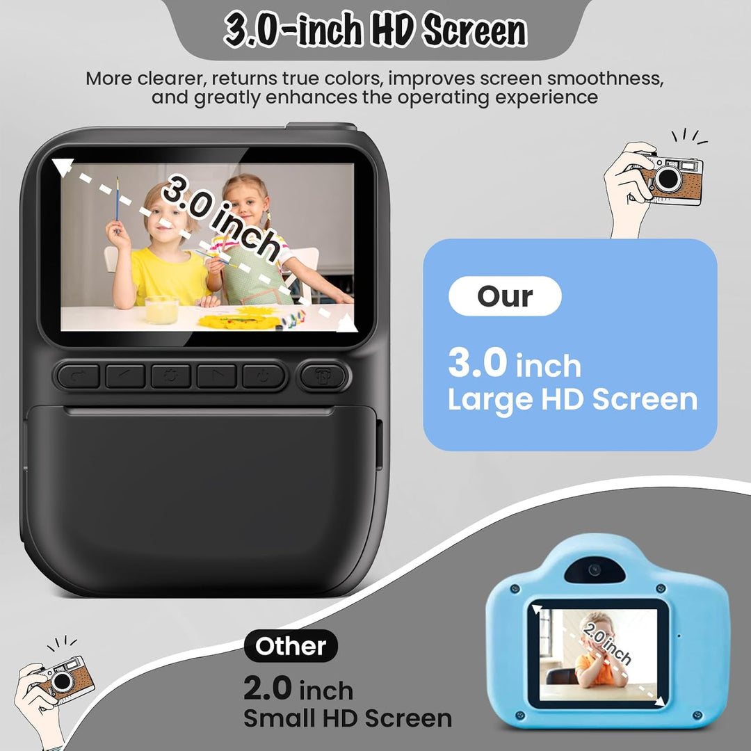 Cámara de impresión instantánea para niños, cámaras de video digita...