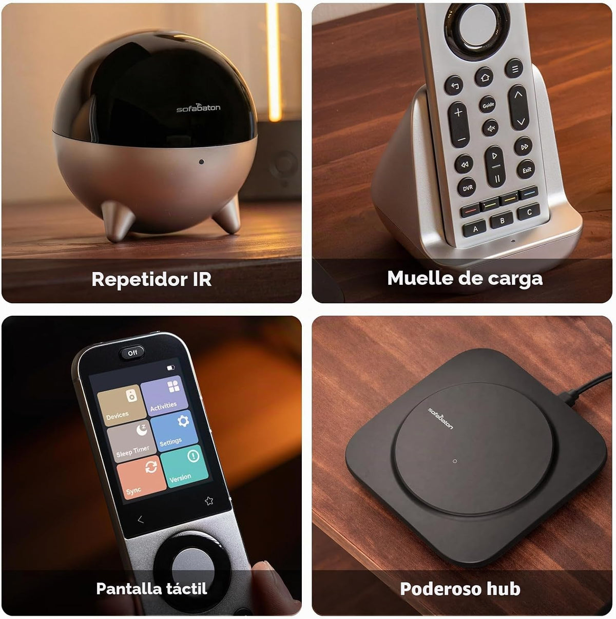 SofaBaton Control remoto universal X2 con repetidor R1, concentrador, pantalla táctil y base de carga, control remoto universal todo en uno compatible con Home Assistant, Alexa y Google Assistant