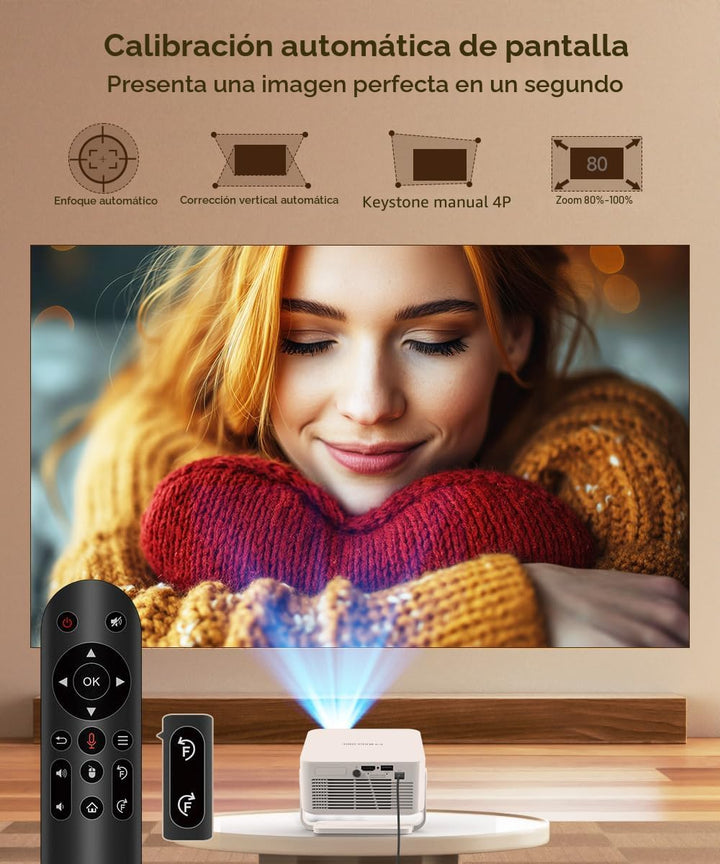 Miniproyector inteligente 2026 compatible con 4K y 8K, portátil con...