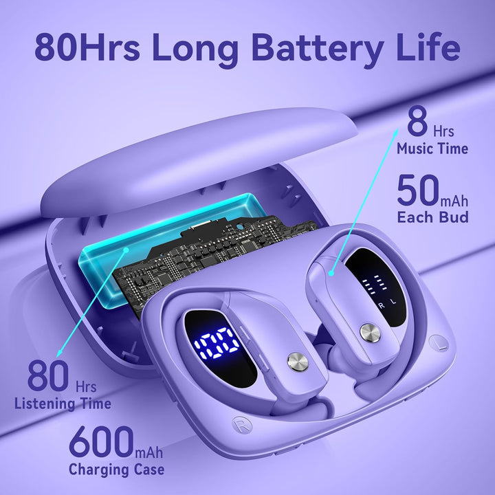 Auriculares inalámbricos Bluetooth 48 horas de reproducción para en...