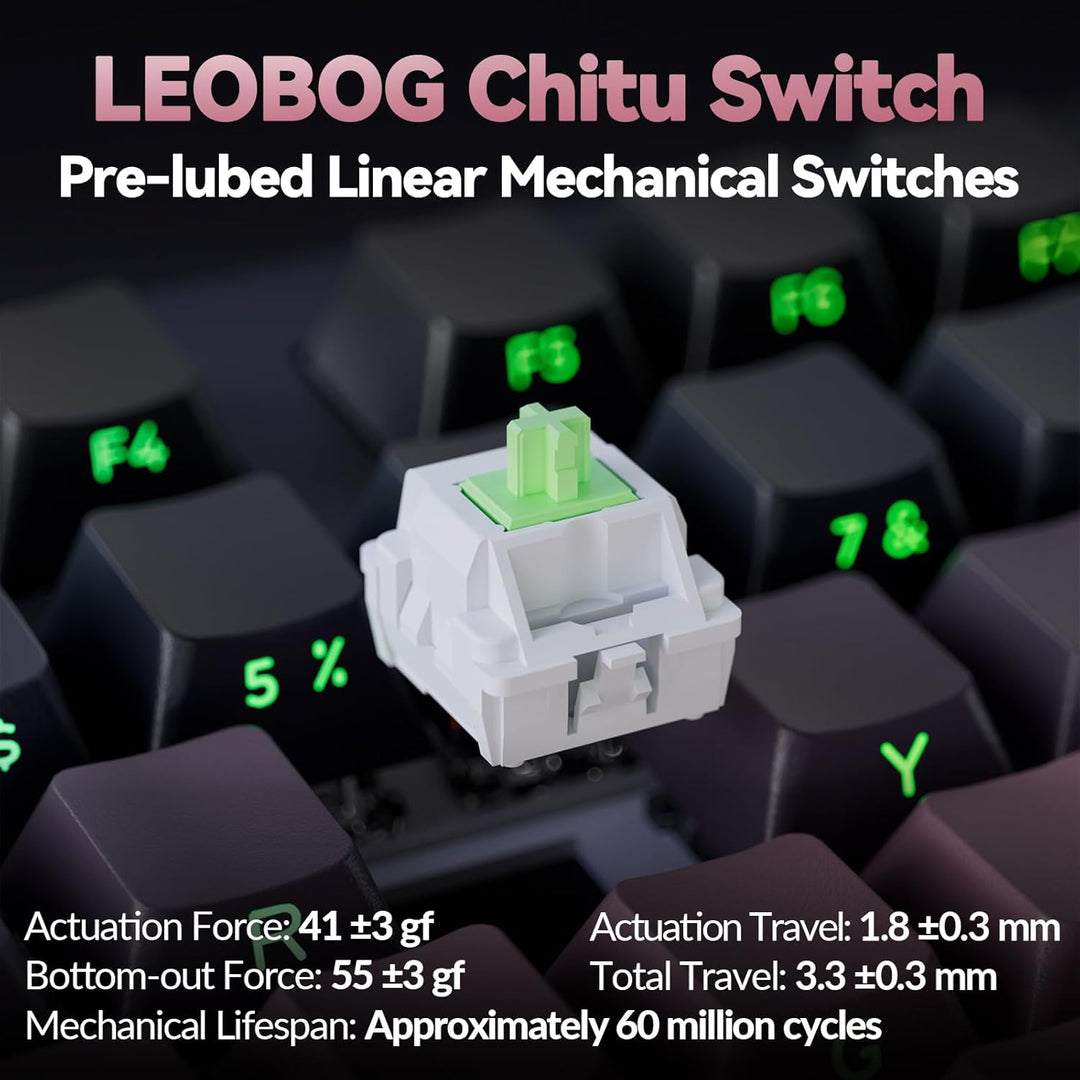 LINGBAO K98 - Teclado mecánico inalámbrico al 96%, triple modo BT5....