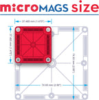 MAGNA-TILES MicroMAGS Learn Letters - Juego de construcción magnética de 56 piezas, la marca original de construcción magnética