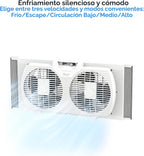 Comfort Zone Ventilador de ventana doble con control de flujo de ai...