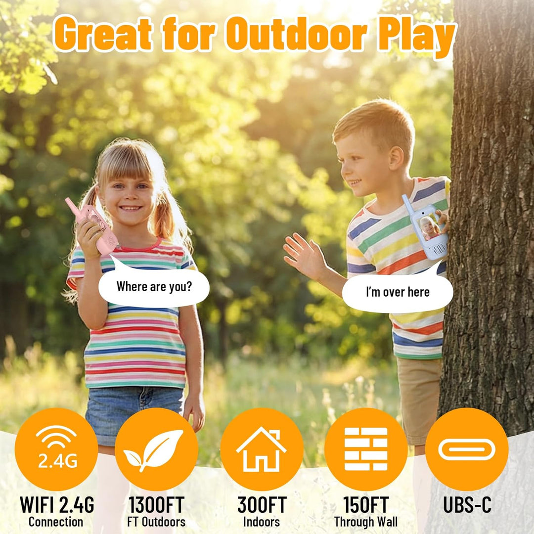 Walkie Talkies de video para niños paquete de 2