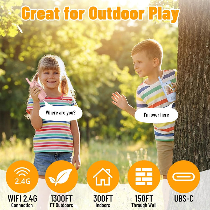Walkie Talkies de video para niños paquete de 2