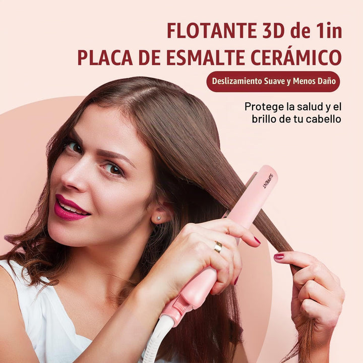 SUPRENT Plancha de pelo de 1 pulgada, alisadora de cerámica 2 en 1...