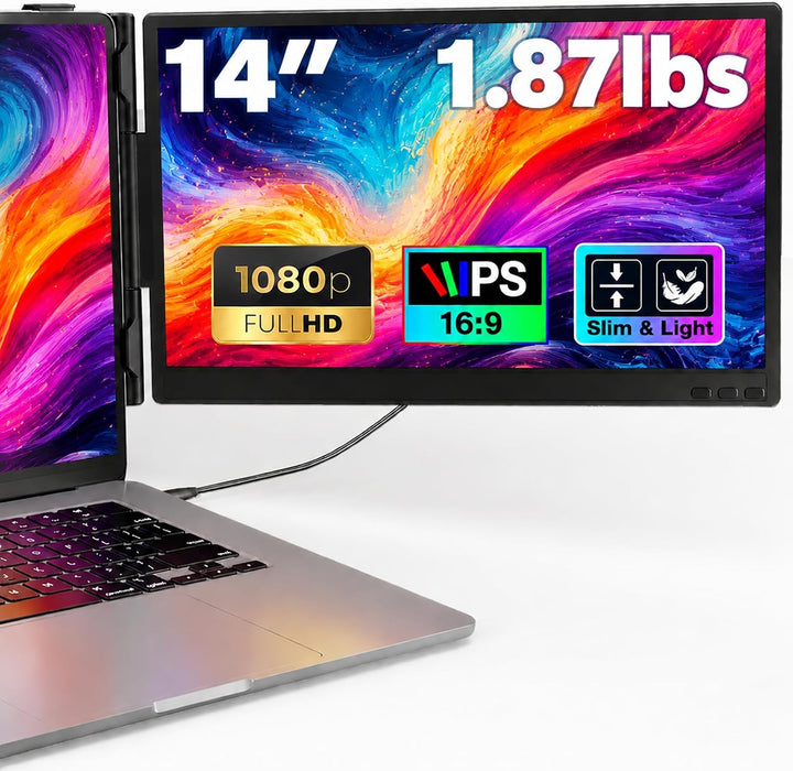 Extensor de pantalla para laptop, monitor portátil FHD 1080P de 14...