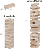 Juego de torre gigante de caída, torre grande que se apila a más de 3.2 pies, 60 piezas de bloques gigantes de madera para juegos de patio al aire libre con estuche de transporte apilable, juego de noche, juguete de regalo para niños, adultos y familia