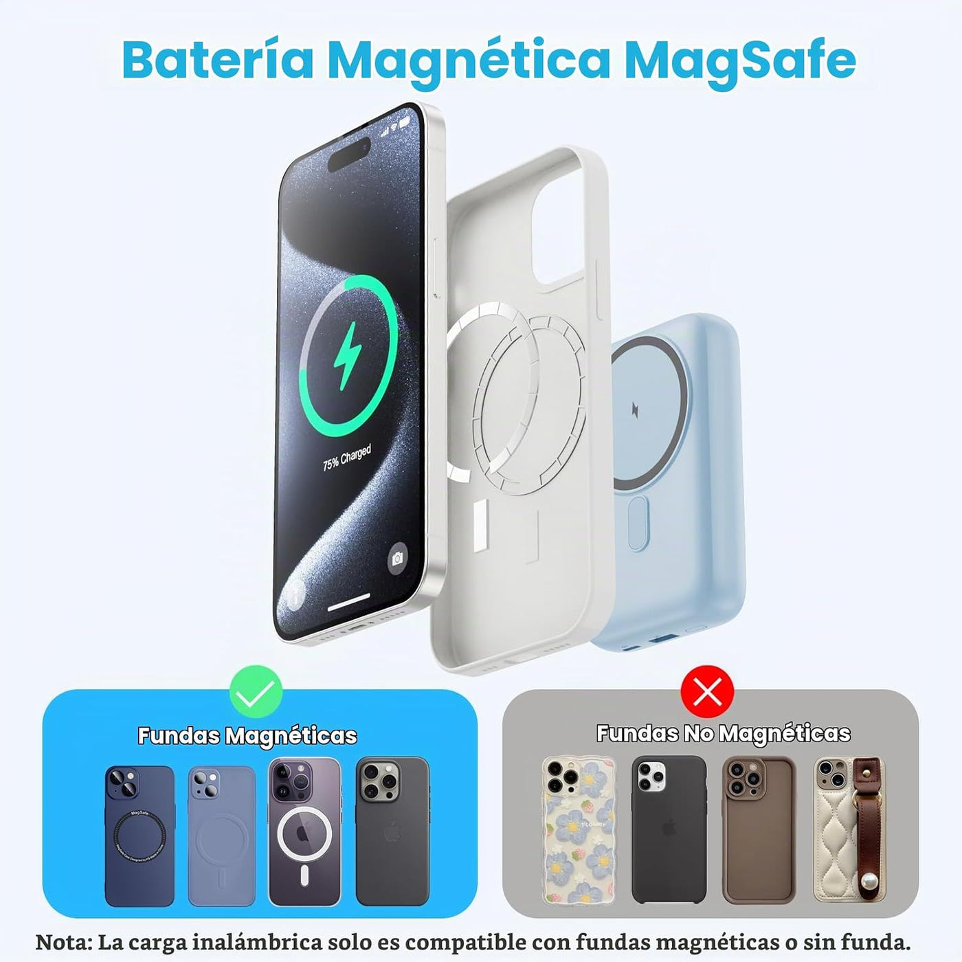 GKUTW Cargador portátil magnético para iPhone y Apple Watch, 10800...