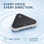 Altavoz de conferencia Bluetooth y micrófono, altavoz Bluetooth para sala de reuniones pequeña, altavoz de conferencia inalámbrico 360 ° con cancelación de ruido micrófonos para computadora