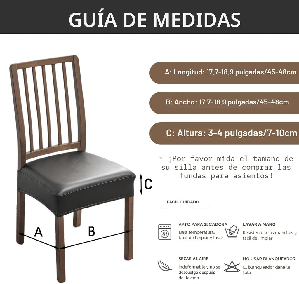 Fundas de asiento impermeables para sillas de comedor, paquete de