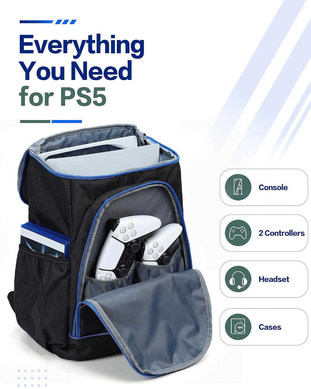 BGTREND Estuche de transporte para PS5, bolsa de consola de juegos con