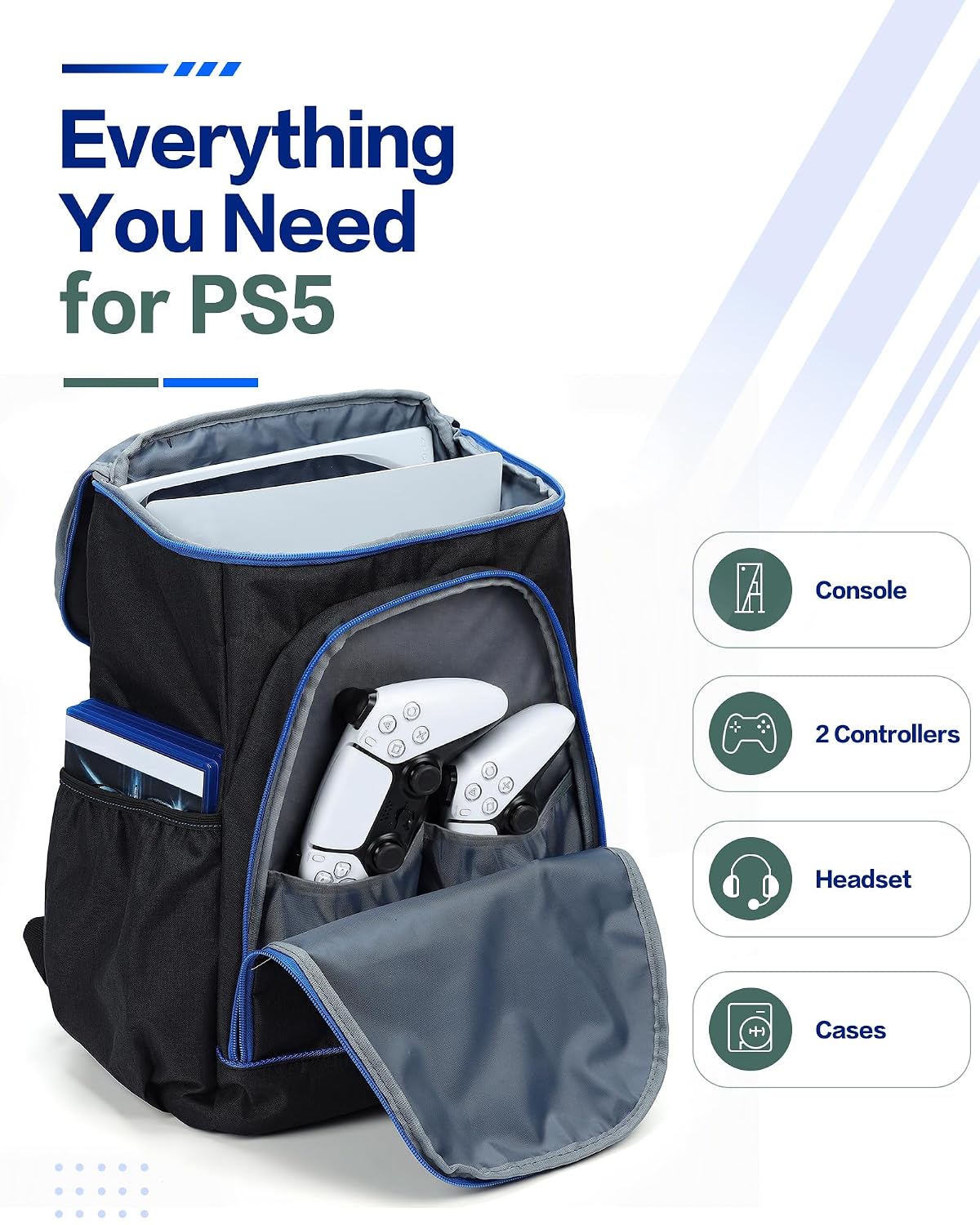 BGTREND Estuche de transporte para PS5, bolsa de consola de juegos con