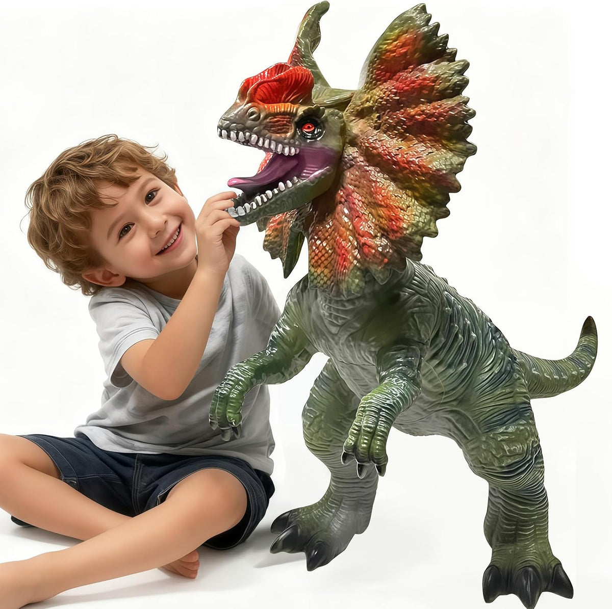YONGJULE Juguetes grandes de dinosaurios Dilophosaurus de