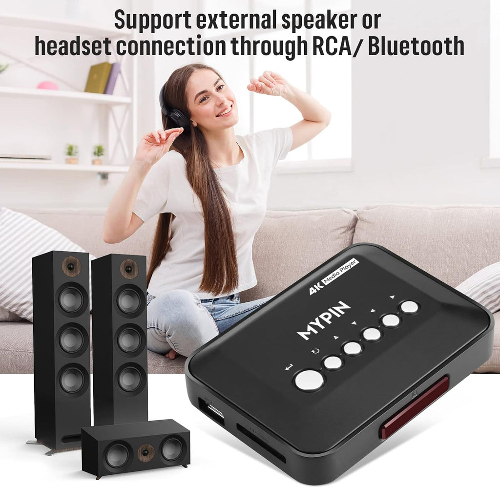 4K@30hz HDMI TV Media Player con salida HDMI/AV, reproductor MP4 digital