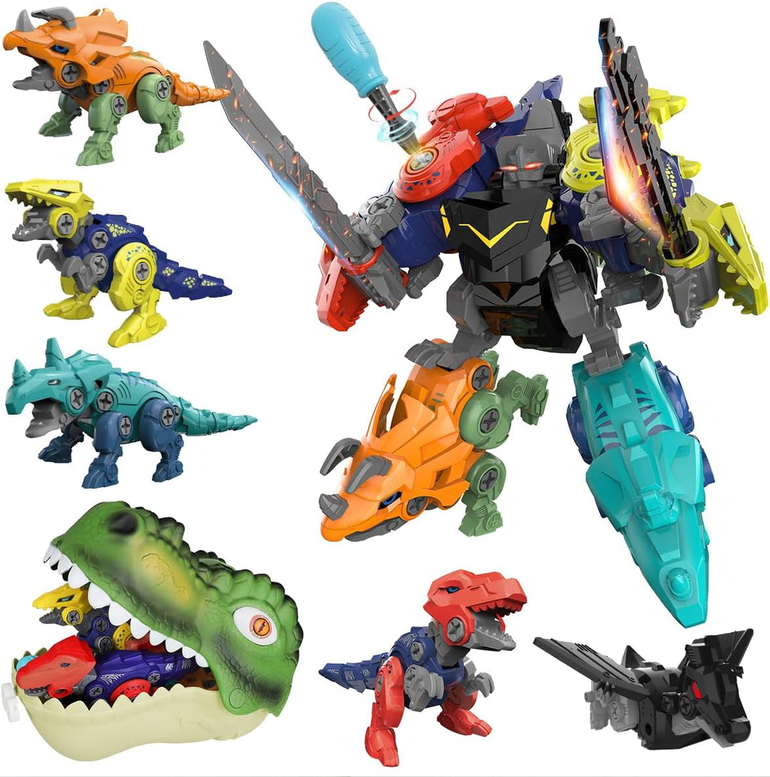 Humzo - Juguetes transformadores de dinosaurio 5 en 1 para
