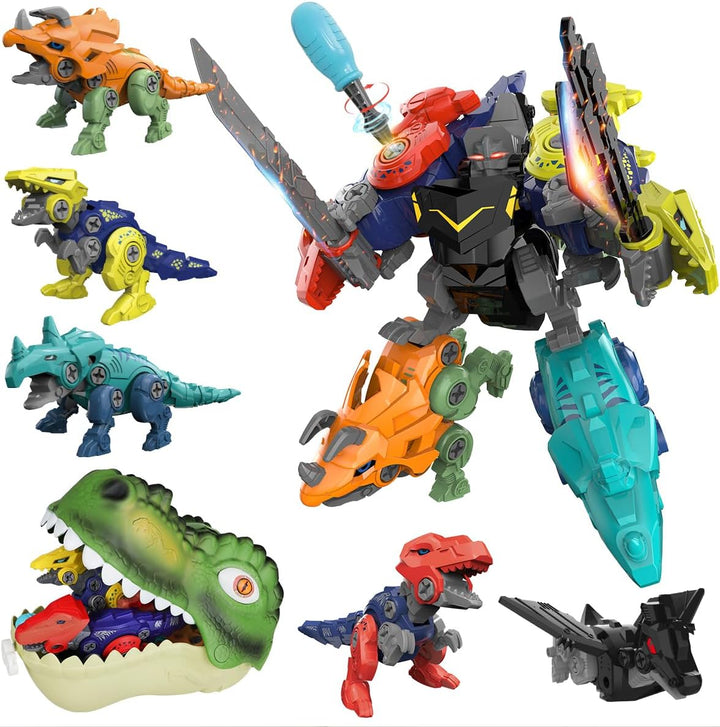 Humzo - Juguetes transformadores de dinosaurio 5 en 1 para