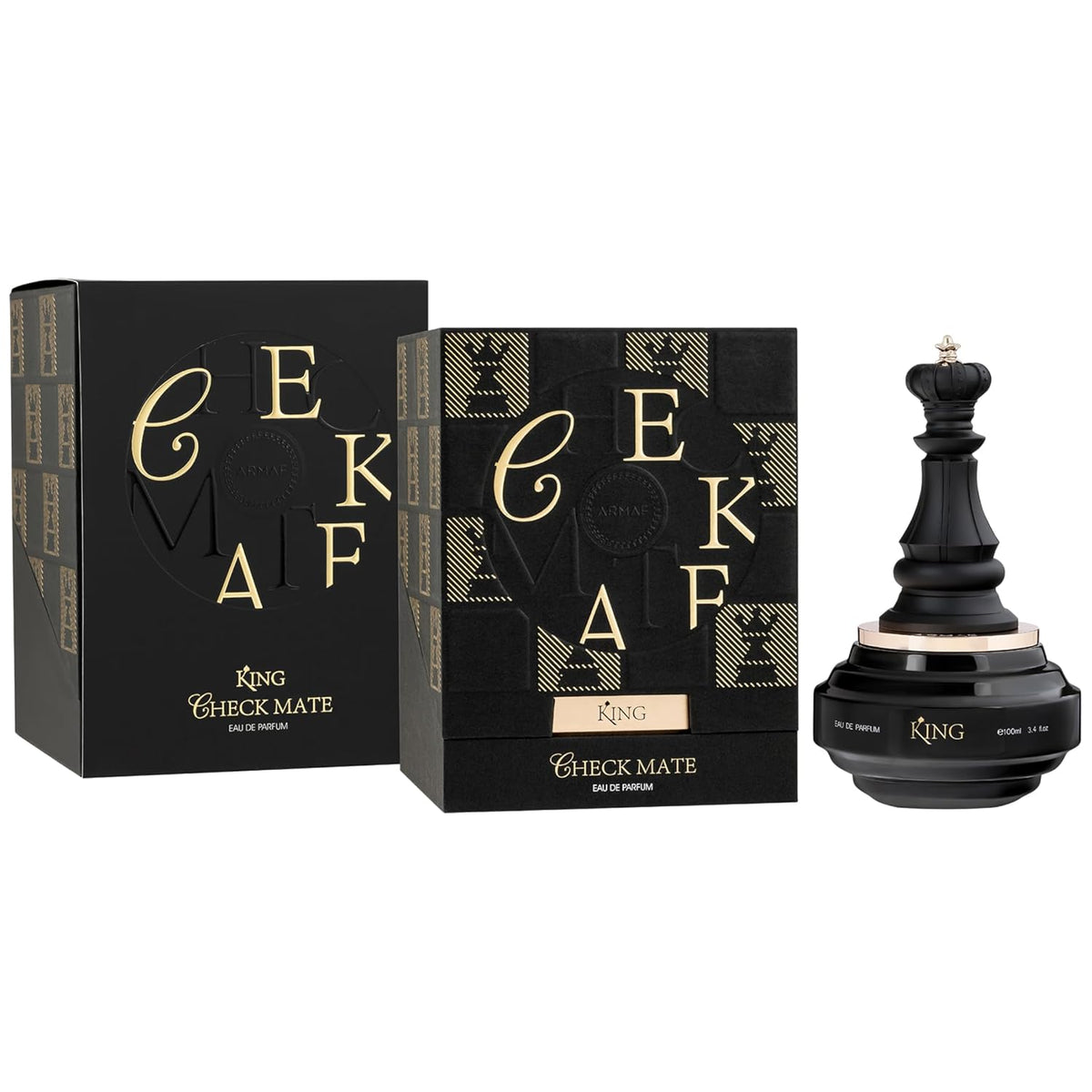 Armaf Checkmate King - Eau de Parfum en espray para hombre, 3.4 onzas