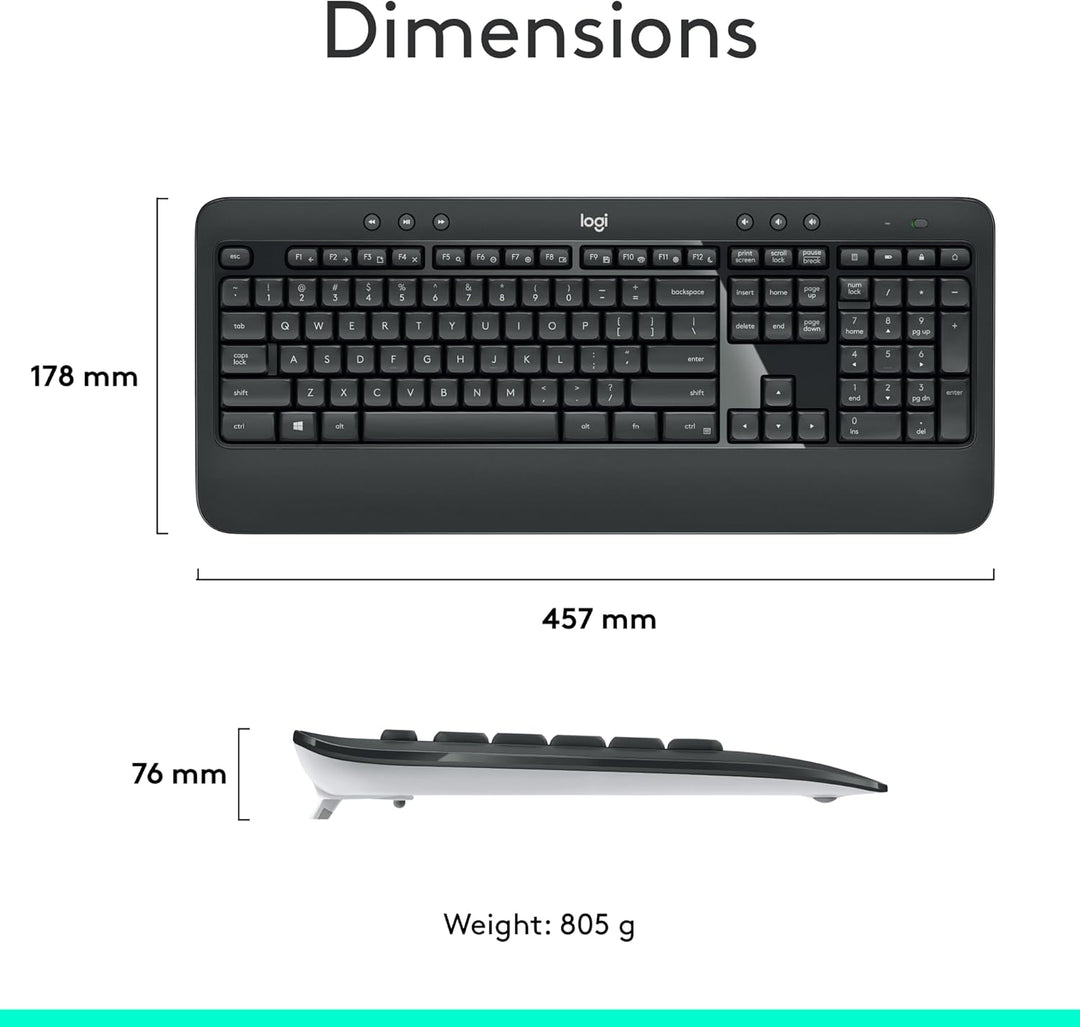 Logitech MK540 Combo avanzado de teclado y mouse inalámbricos para...