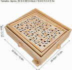 Juego de mesa Laberinto, 12.8 x 11.2 x 3.1 in / 12.8 x 11.2 x 3.1 pulgadas, laberinto de mesa de equilibrio de madera, laberinto de juegos de madera con 60 puntos de referencia para ancianos