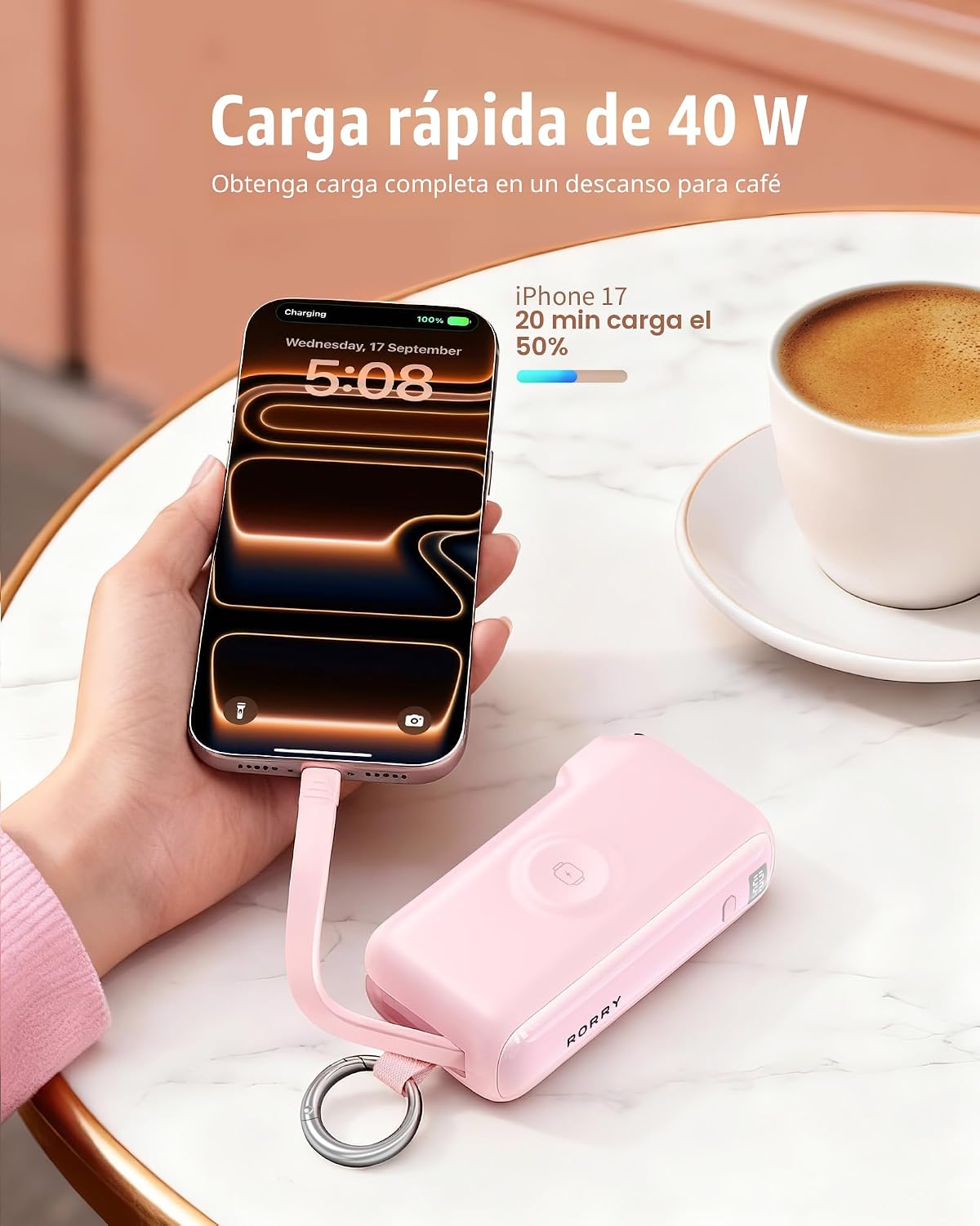 RORRY Cargador portátil Flow, cargador de batería de carga rápida d...