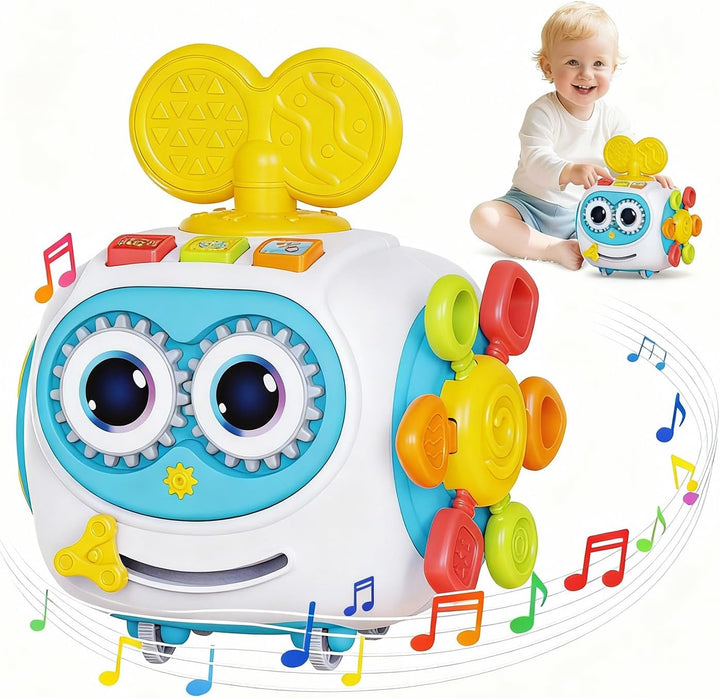 MoraBaby Cubo musical de robot para niños pequeños de 1 a 3 años, c...