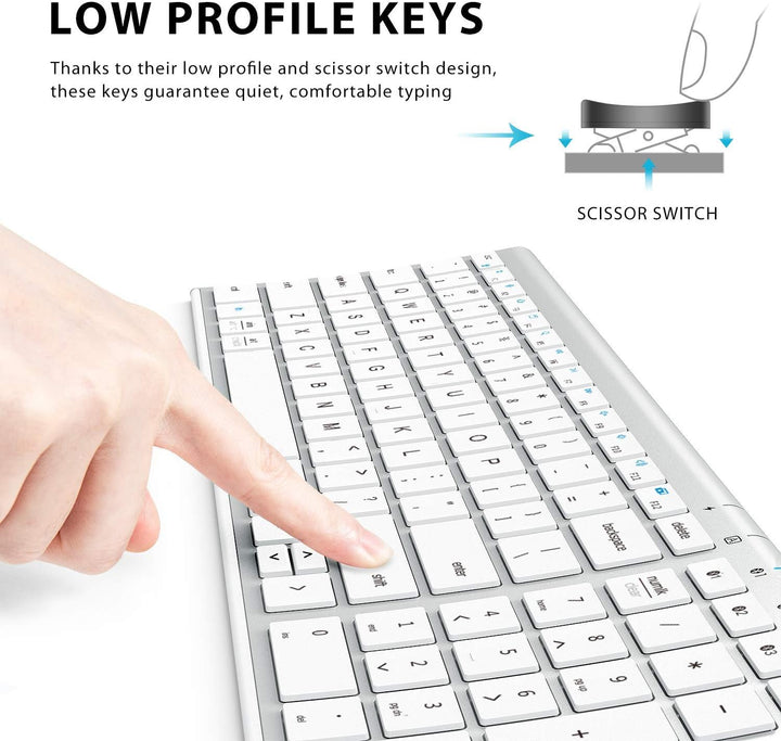 iClever BK10 Teclado Bluetooth, Teclado Inalámbrico Bluetooth 5.1 U...
