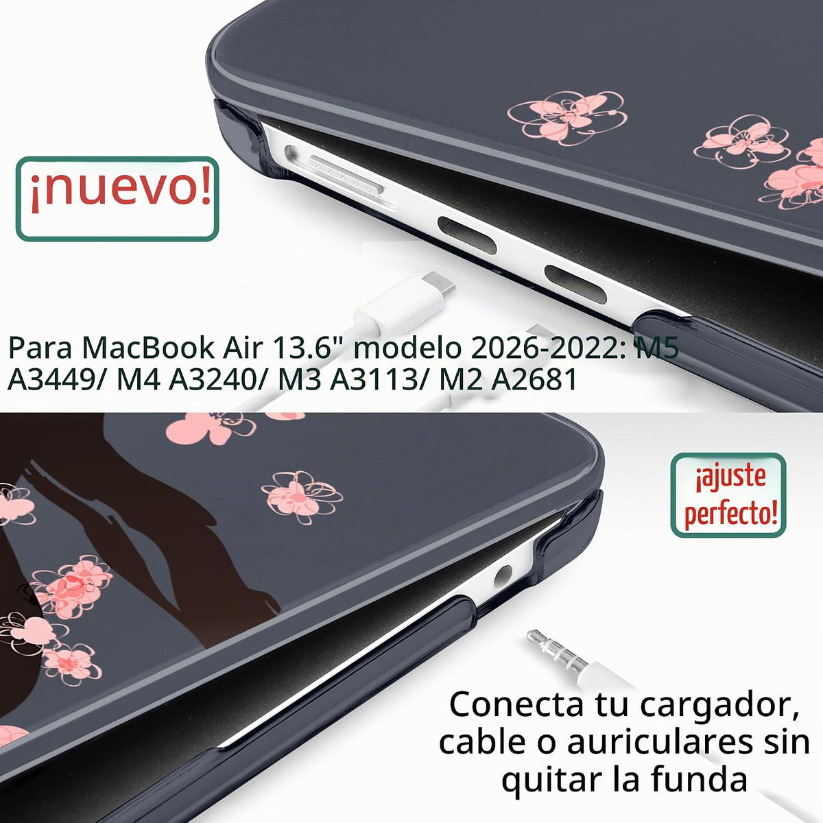 DONGKE para MacBook Air M4 de 13.6 pulgadas Funda 2025 2024 2023 20...