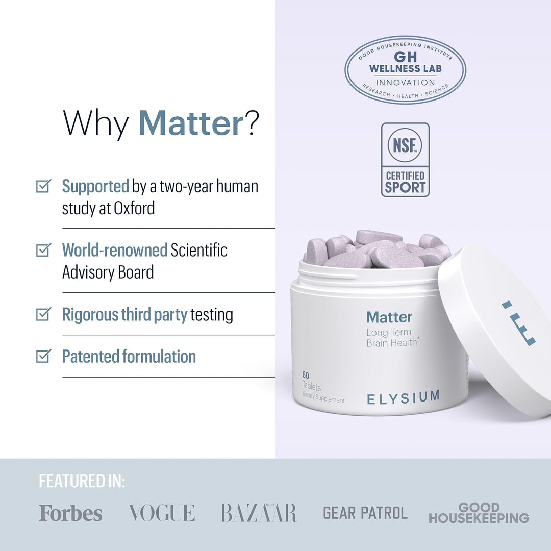 ELYSIUM Matter - 30 porciones - Suplemento cerebral para memoria y...