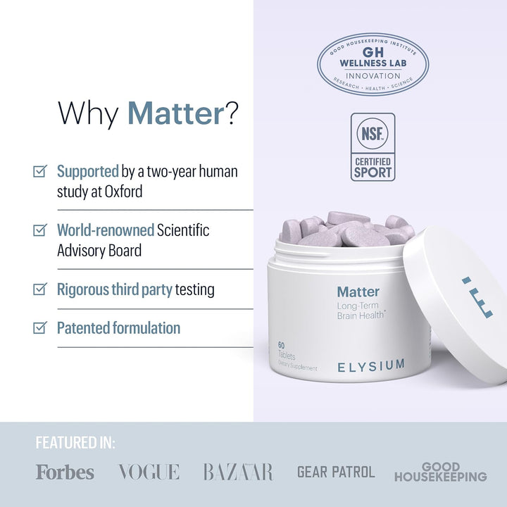 ELYSIUM Matter - 30 porciones - Suplemento cerebral para memoria y...