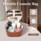 Bolso de maquillaje, estuche de viaje con compartimentos y asa, organizador portátil de cosméticos, bolso de aseo para mujer