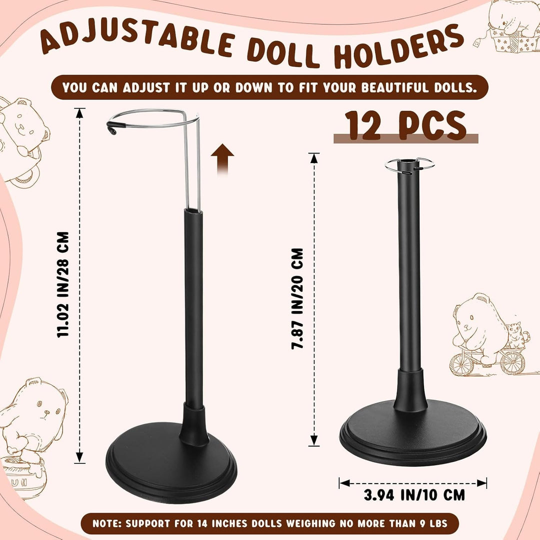 Yaocom 12 soportes de muñeca para muñecas ajustables de 8 a 14 pulg...