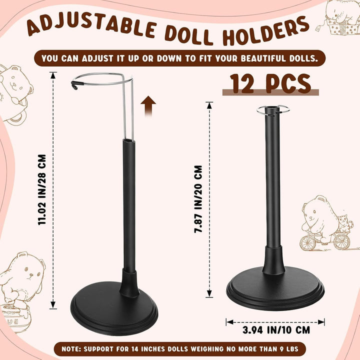 Yaocom 12 soportes de muñeca para muñecas ajustables de 8 a 14 pulg...
